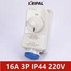 Interruptor de enclavamiento mecánico industrial IP44 3P 16A 220V Zócalo 6H