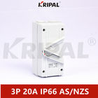 Estándar australiano impermeable del interruptor UKF IP66 del aislador de KRIPAL 3Pole 20A