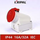 prenda impermeable montada en la pared industrial estándar del zócalo del IEC de 16A 3P IP44