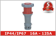 acoplador industrial IP44 IP67 del zócalo de la extensión de la prenda impermeable de 16A 32A 125A